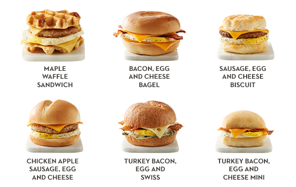A full line-up of egg sandwiches